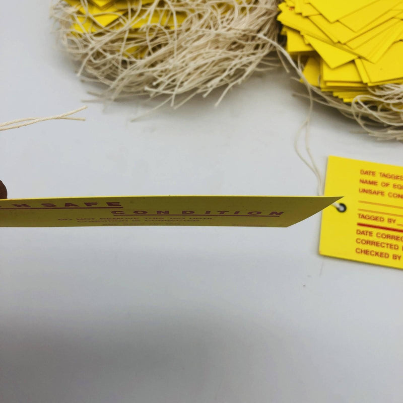 Linco 0010052 Unsafe Condition Tag Yellow Red 2-5/8in x 5-1/4in Lot of 200 Tags 4