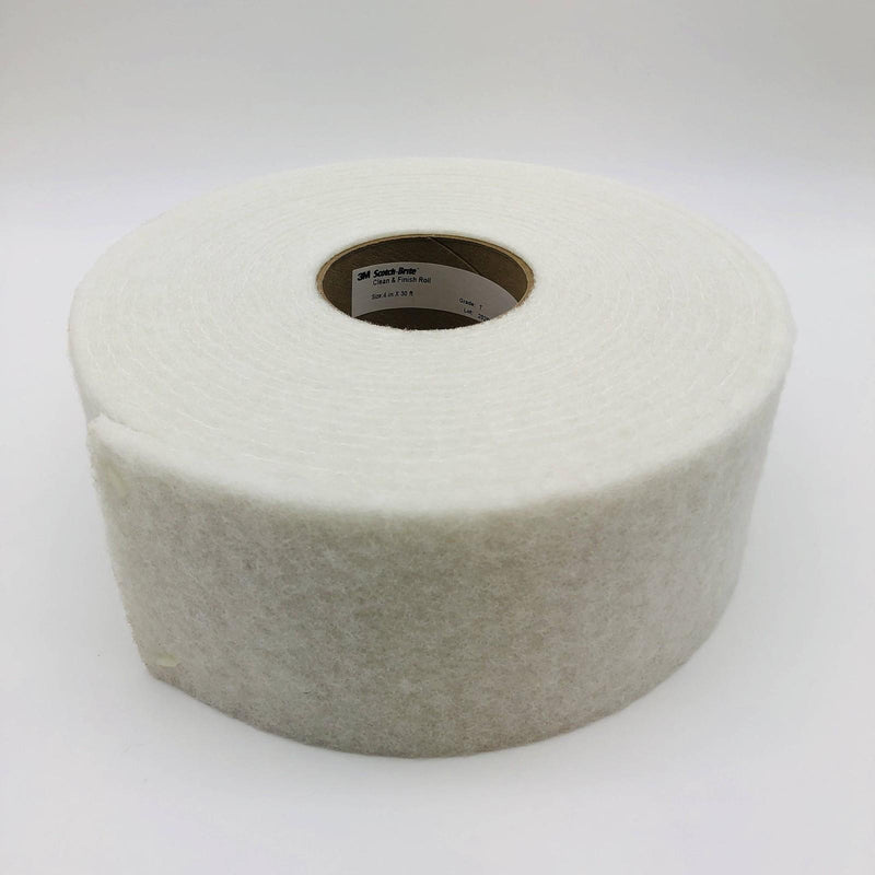 3M 00262 Scotch Brite Clean and Finish Roll 4in x 30ft Type T White 1 Roll 7