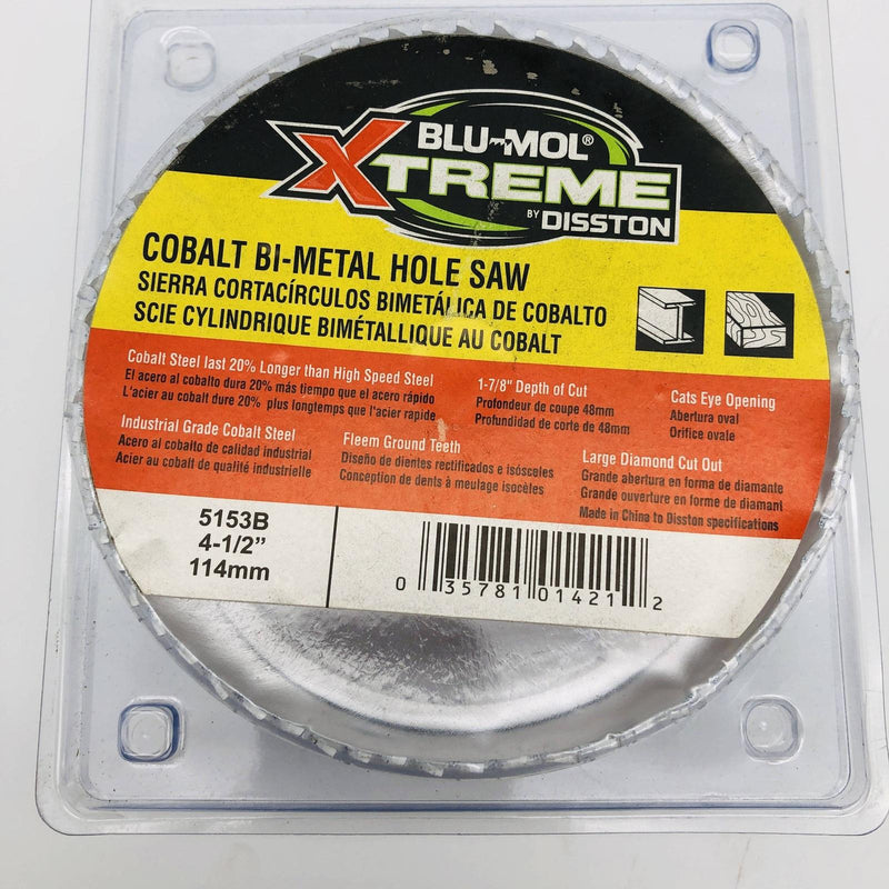 Blu Mol Xtreme 5153B Hole Saw 4-1/2"/114mm Cobalt Bi-Metal 1-7/8 Depth of Cut 2
