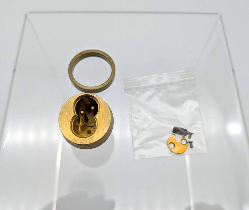 KSP 416 SFIC Mortise Cylinder Housing Tapered Head 1-1/4" Len Satin Brass 6 Pin 2