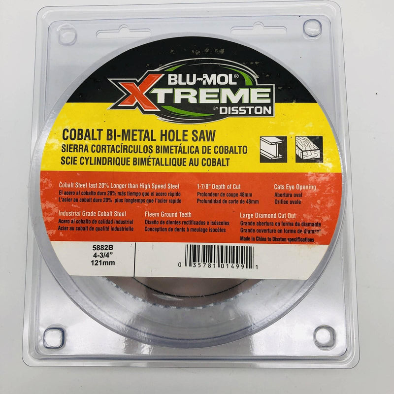 Blu Mol Xtreme 5882B Hole Saw 4-3/4"/121mm Cobalt Steel Bi-Metal 1-7/8" DepthOC 2