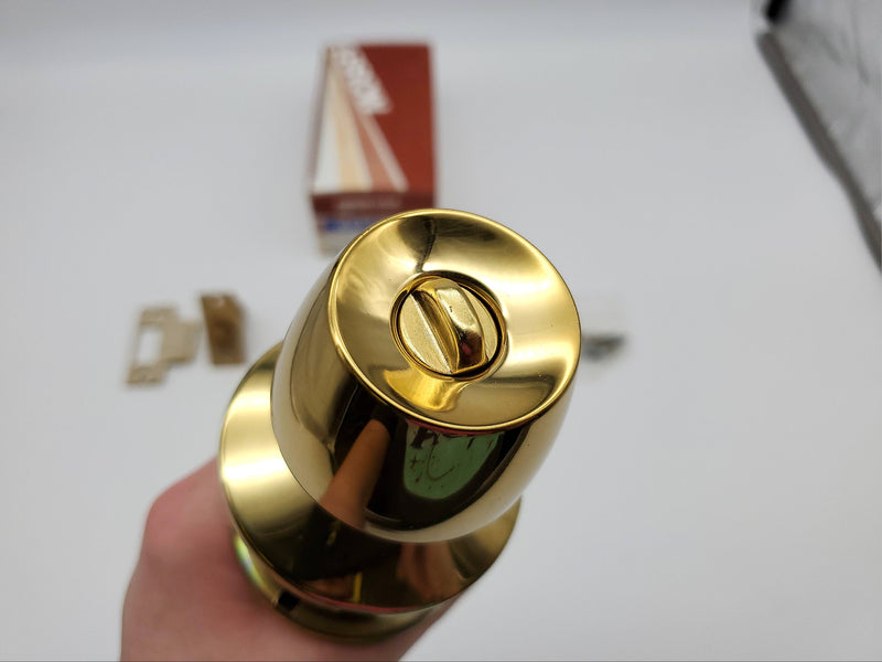 Arrow Entry Door Knob Lock Bright Brass 2-3/8" Backset 351 Cylindrical Lockset