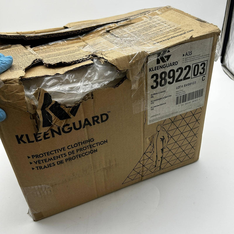 Kleenguard 38922 Coveralls A35 Sz 4XL Disposable White Zippered Front 24pk/Case 3