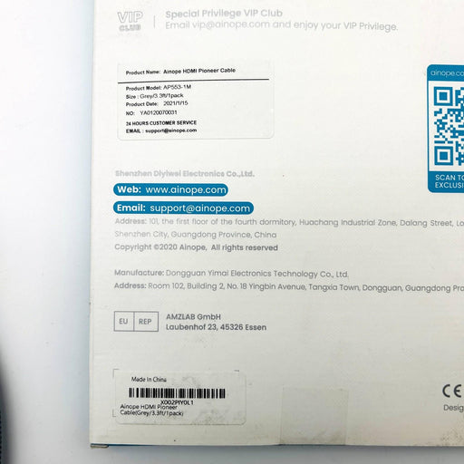 Ainope AP553-1M HDMI Pioneer Cable 3.3FT 18Gbps 4K Gray Nylon Braided Lot of 6 2
