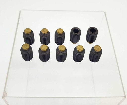 1/2"-13 x 3/4" Brass Tip Set Screws Hex Head Drive Steel Black Oxide Pack of 10 1
