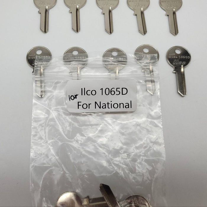 10x Ilco 1065D Key Blanks For National Nickel Plate Over Brass NOS 4