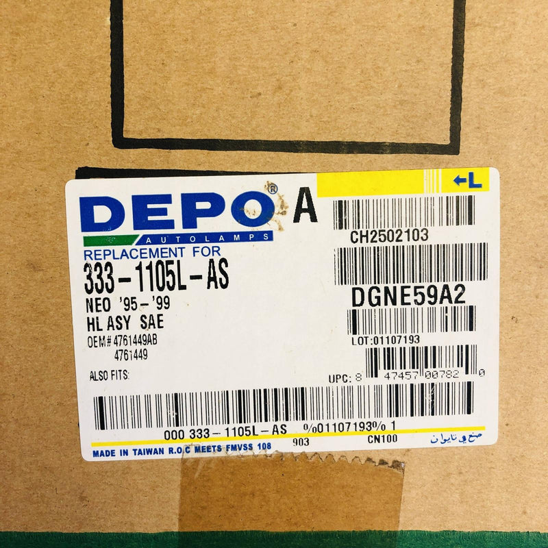 DEPO 3331105LAS Headlight Headlamp Assembly New NOS CH2502103 For 4761449AB Open 4