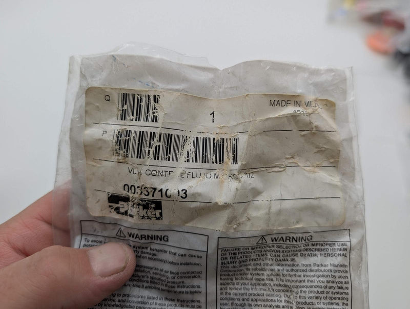 Parker 003371003 337 1/2" NPT In-Line Flow Control Valve Brass Micrometer Adjust