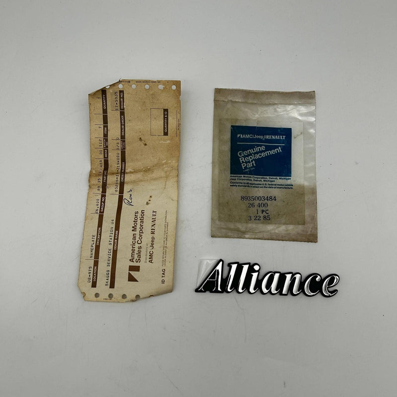 AMC Jeep 35003484 Nameplate Name Plate Emblem Alliance OEM NOS Open