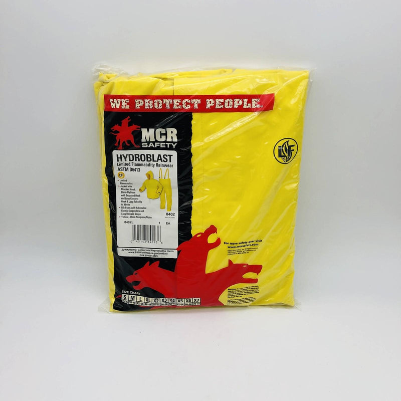 MCR Safety 8402 Rain Suit Large 2pc Hydroblast Limited Flammability NEO/NYL Yllw 7