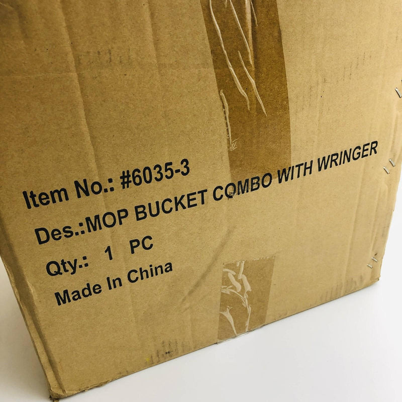 Magnolia 455-6035-3 Plastic Mop Bucket on Wheels W/ Wringer 26-35QT Yellow 2