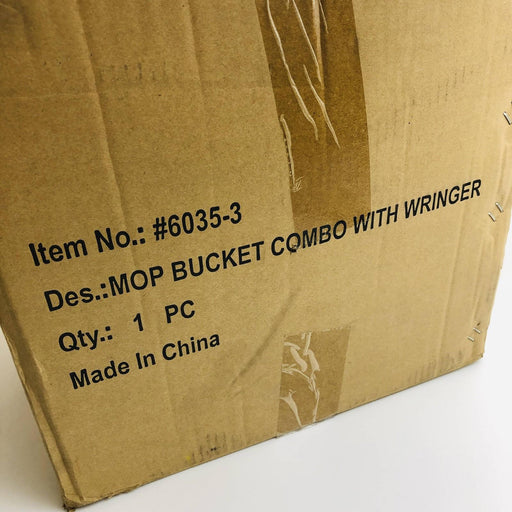 Magnolia 455-6035-3 Plastic Mop Bucket on Wheels W/ Wringer 26-35QT Yellow 2