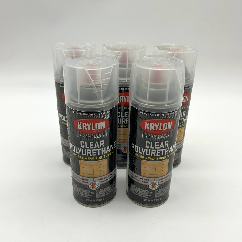 Krylon K07005777 Clear Polyurethane Spray Gloss Finish 11oz Can 5pk/Case