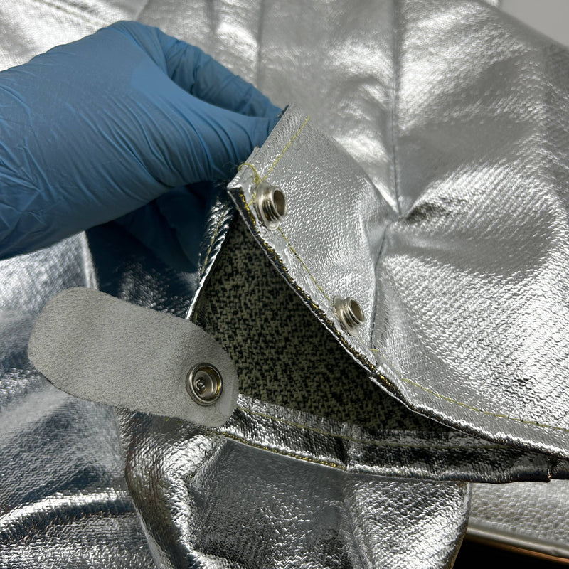 National C22NLLG45 Aluminized Coat Size Large 45in Vented Silver Carbon Armour