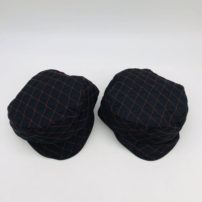 Guard Line 490714 Welders Skull Cap Quilted Black Red Cross Stitching 7in 2pk 8