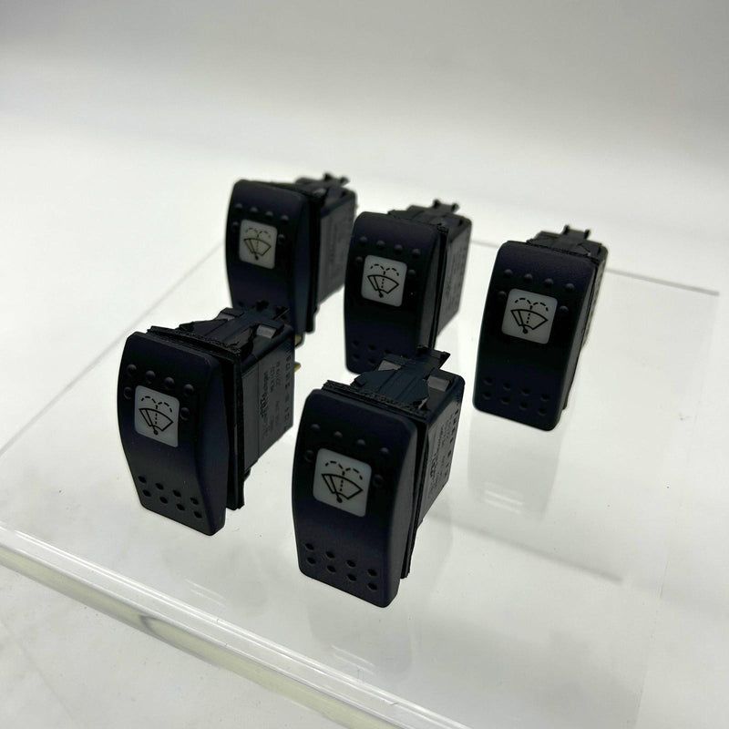 Carling VRB2S00C-B9C67-300-XNC2 Snap-In Rocker Switches Wiper 15Amp 24Volt 5pk 8
