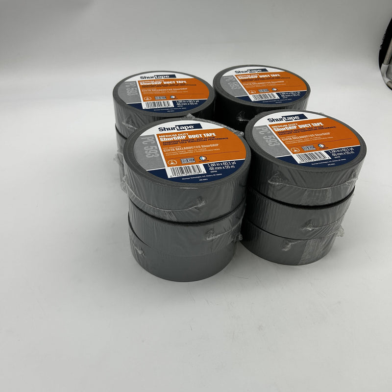 Shurtape PC593 Duct Tape Silver 48MM X 55m 8 Mil General Purpose 152303 12 Rolls