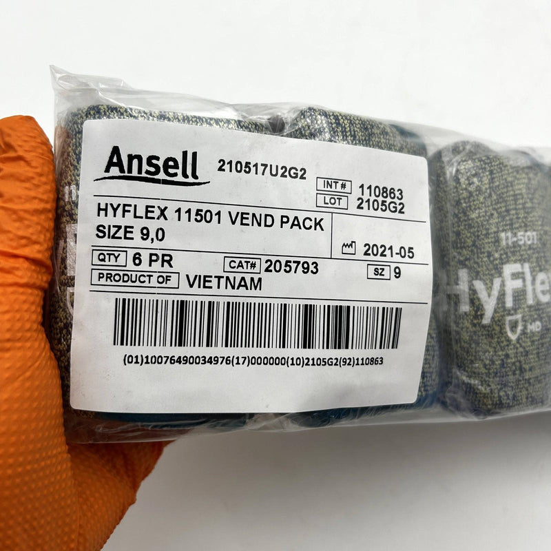 Ansell Hyflex 11501 Cut Resistant Gloves Sz 9 Large Palm Coated A5 Vend 6 Pairs 2