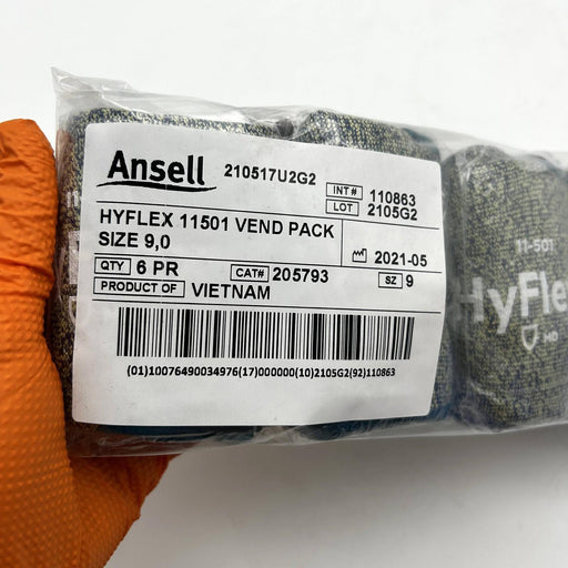 Ansell Hyflex 11501 Cut Resistant Gloves Sz 9 Large Palm Coated A5 Vend 6 Pairs 2