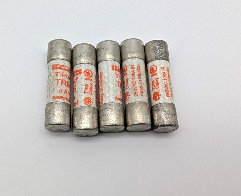 Mersen TRM5 Midget Fuses 5A 250V Tri-Onic Time-Delay Pack of 5