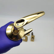 Schlage Door Lever Privacy Lock 2-3/8" to 2-3/4" Backset F40NV JAZ Bright Brass 3