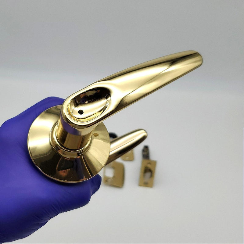 Schlage Door Lever Privacy Lock 2-3/8" to 2-3/4" Backset F40NV JAZ Bright Brass 3