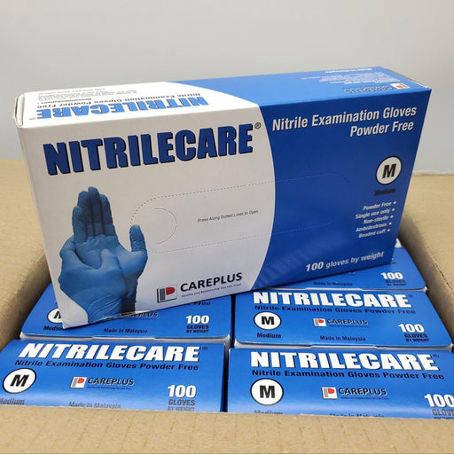 1000 Nitrilecare Nitrile Exam Gloves Medium Powder Free 8FZ0001U 1