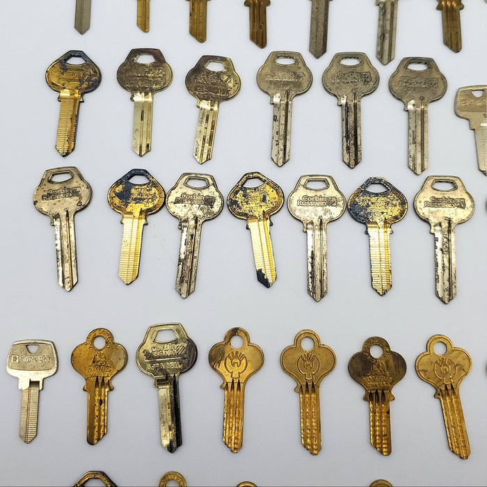 Keys for Crafting 50 Gold Tone Keys Eagle Sargent Corbin Jewelry & Art Rusty 5