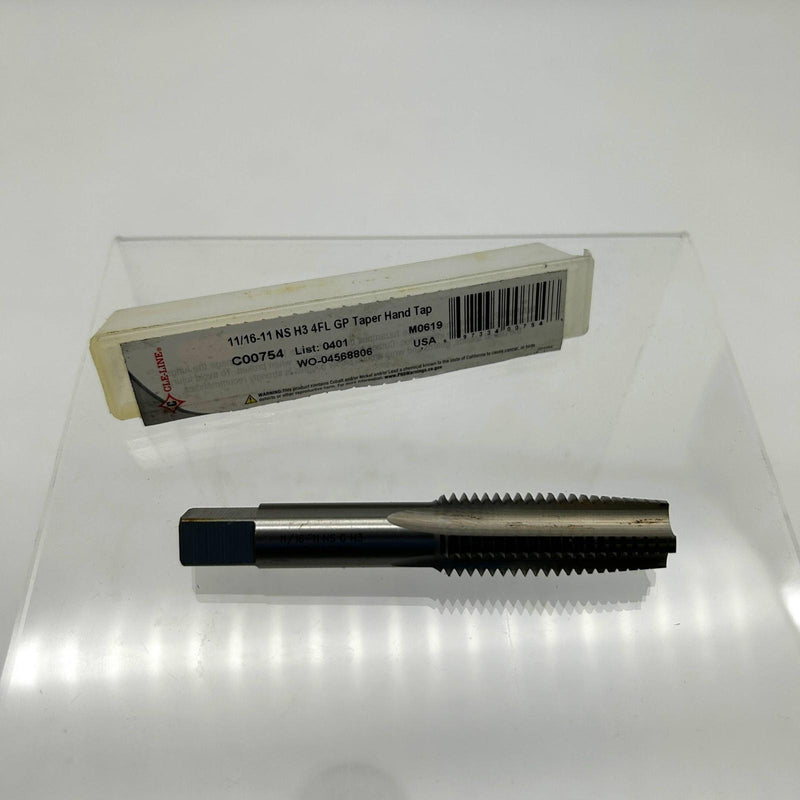 Cle-Line C00754 Taper Hand Tap 11/16-11 NS H3 4 Flute General Purpose List 0401 9