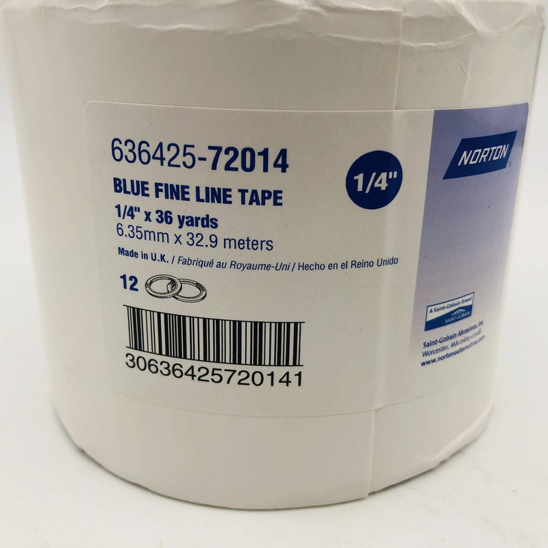 Norton 72014 Blue Fine Line Masking Tape 1/4" x 36 yards 636425-72014 12 Rolls 2