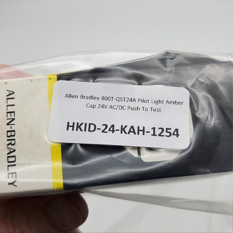 Allen Bradley 800T-QST24A Pilot Light Amber Cap 24V AC/DC Push To Test 6