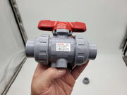 Asahi AV 1613007 3/4" Ball Valve Manual 2-Way CPVC FKM Seals 230 PSI 2
