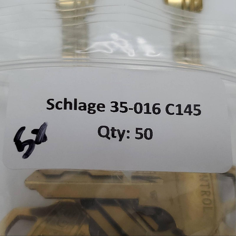 2x Schlage 35-016 C145 Key Blanks Everest Control Key C145 Keyway Nickel Silver 4