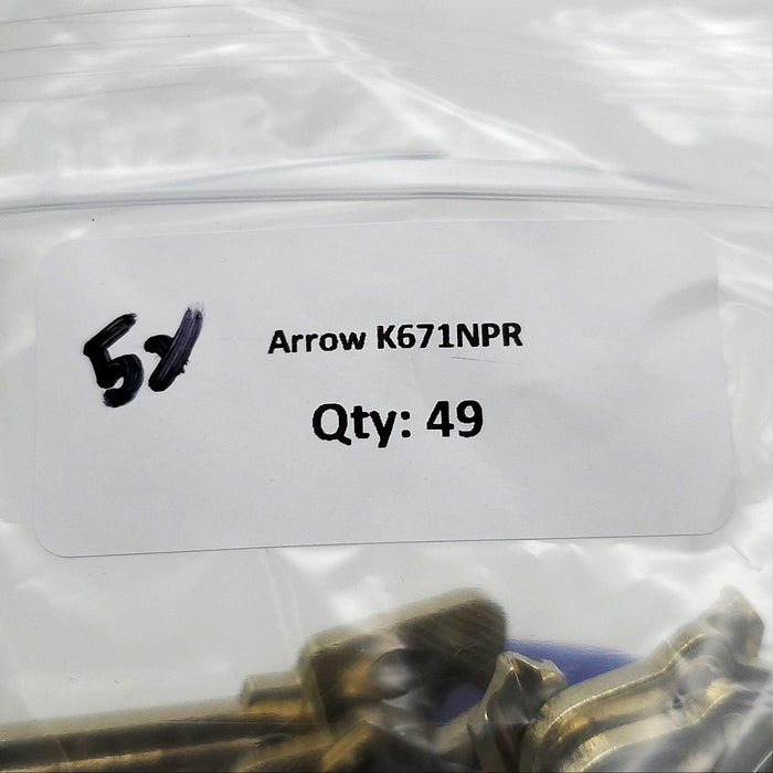 5x Arrow K671NPR Key Blanks NPR Keyway Nickel Silver 6 Pin NOS 3