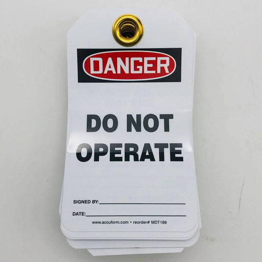 Accuform MDT189PTP Danger Do Not Operate Tag RP-Plastic 25/Pack 1