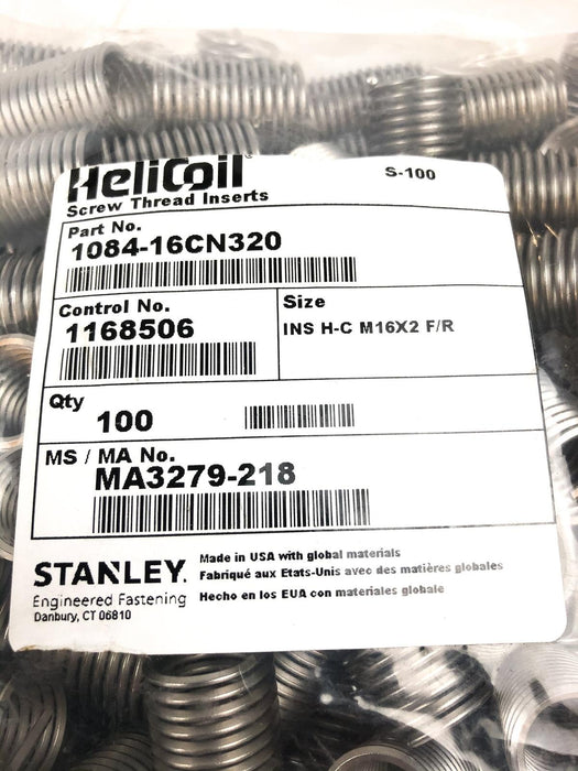 HeliCoil M16x2 Screw Thread Insert 32MM Stainless Steel Thread Repair 100 Pack 7