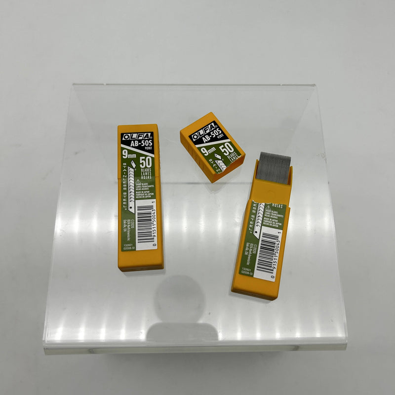Olfa 9282 AB-50S Blade Cutters 9mm Stainless Steel Snap Off 2Pks/100Blades