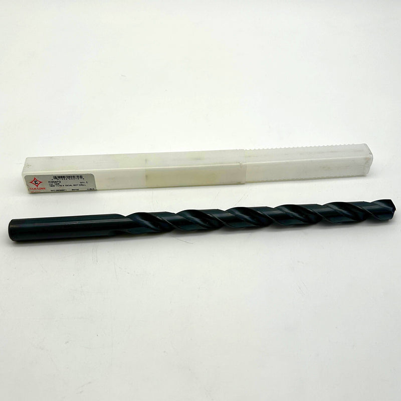 Cle-Line C20472 Extra Long Drill Bit 1806 11/16 x 12 OAL Black Steam Oxide Notch