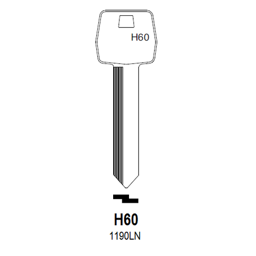 10x Ilco 1190LN Key Blanks H60 Ford Continental, Town Car Nickel Plated NOS