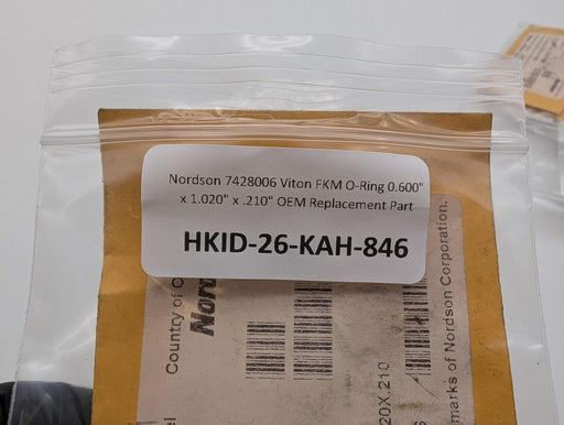 Nordson 7428006 Viton FKM O-Ring 0.600" x 1.020" x .210" OEM Replacement Part 2
