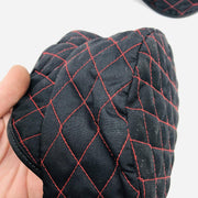 Guard Line 490714 Welders Skull Cap Quilted Black Red Cross Stitching 7in 2pk 4