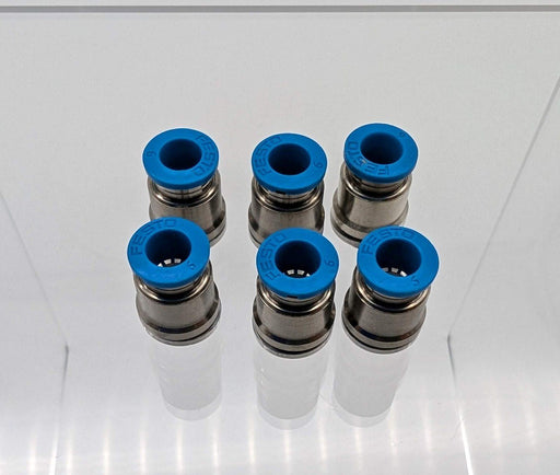 6x Festo QS-G1/8-6-1 Push-In Fittings 6mm OD Tubing 186107 -0.95 bar to 14 bar 1