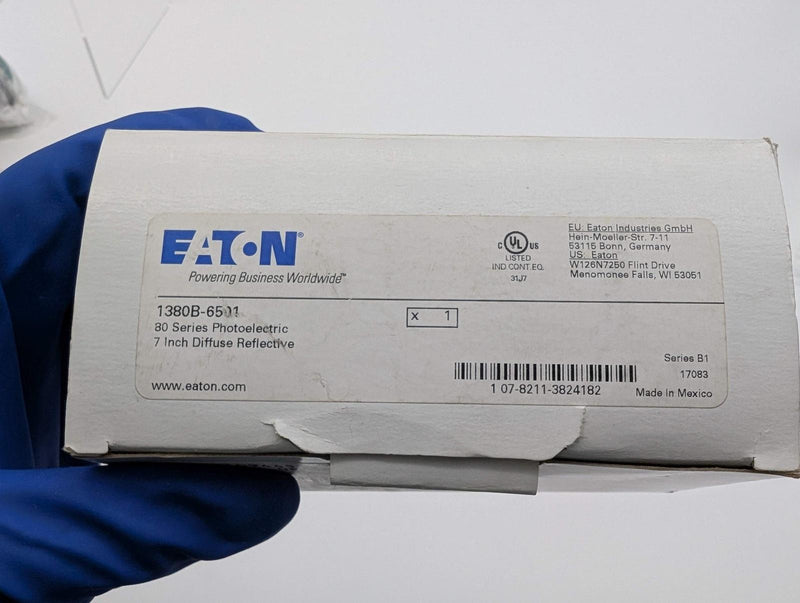Eaton 1380B-6501 Proximity Sensor Head Right Angle 7" Range 3ms Dark To Light 5