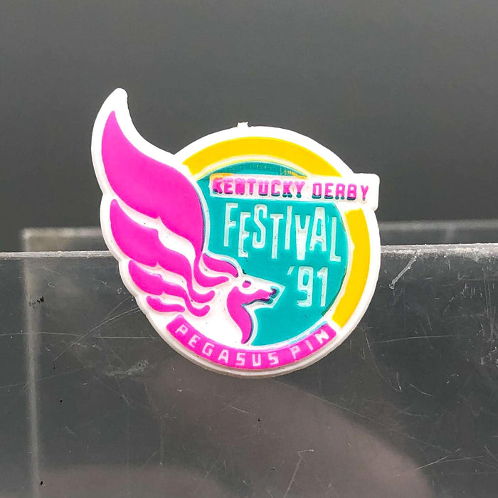 Kentucky Derby Festival Pin Vintage 1991 Pegasus Clutch Back USA Made SM KDF 2