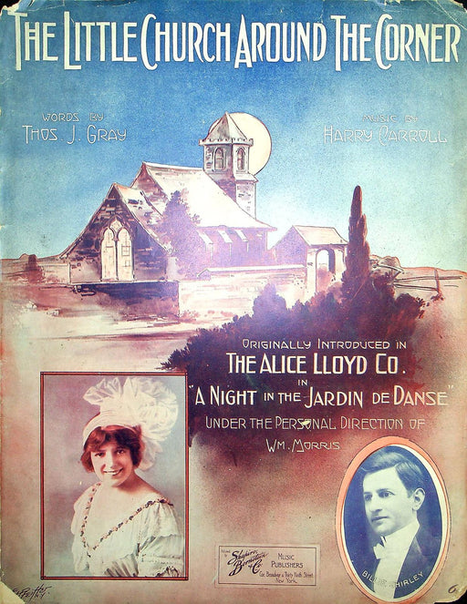 1913 The Little Church Around The Corner Sheet Music Night In the Jardin De Dans 1