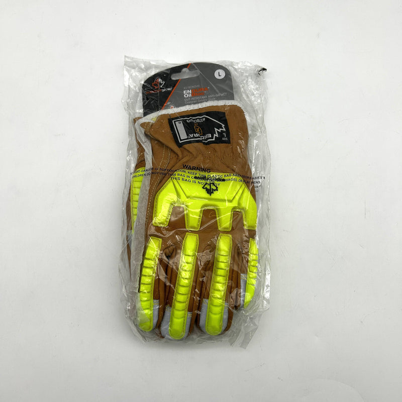 Superior Endura 378CKGVB Drivers Gloves Large Cowgrain Hi-Viz TPR Back 1 Pair