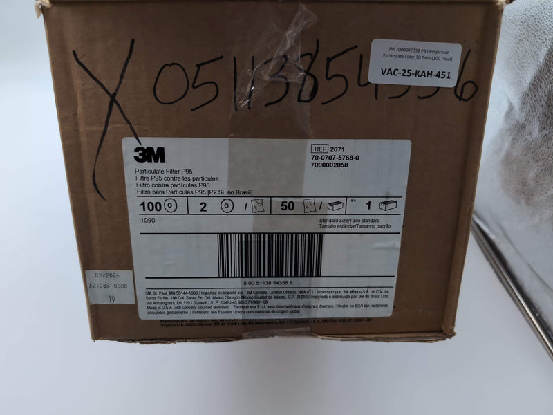 3M 7000002058 P95 Respirator Particulate Filter 50 Pairs (100 Total)