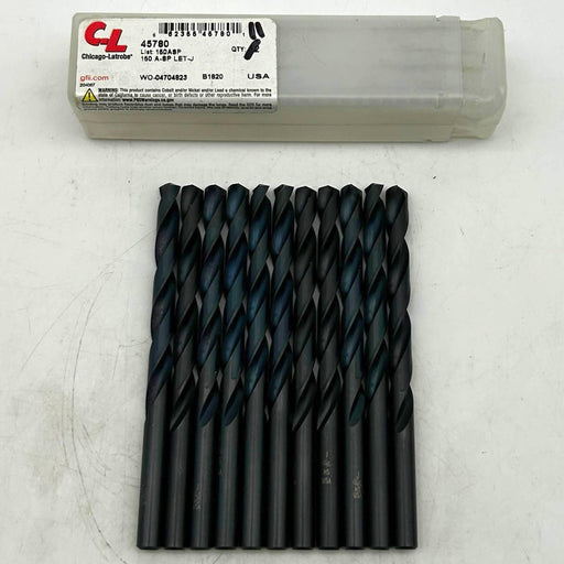 Chicago Latrobe 45780 Jobber Drill Bit Letter J 150ASP HSS Black Oxide Lot of 11 1