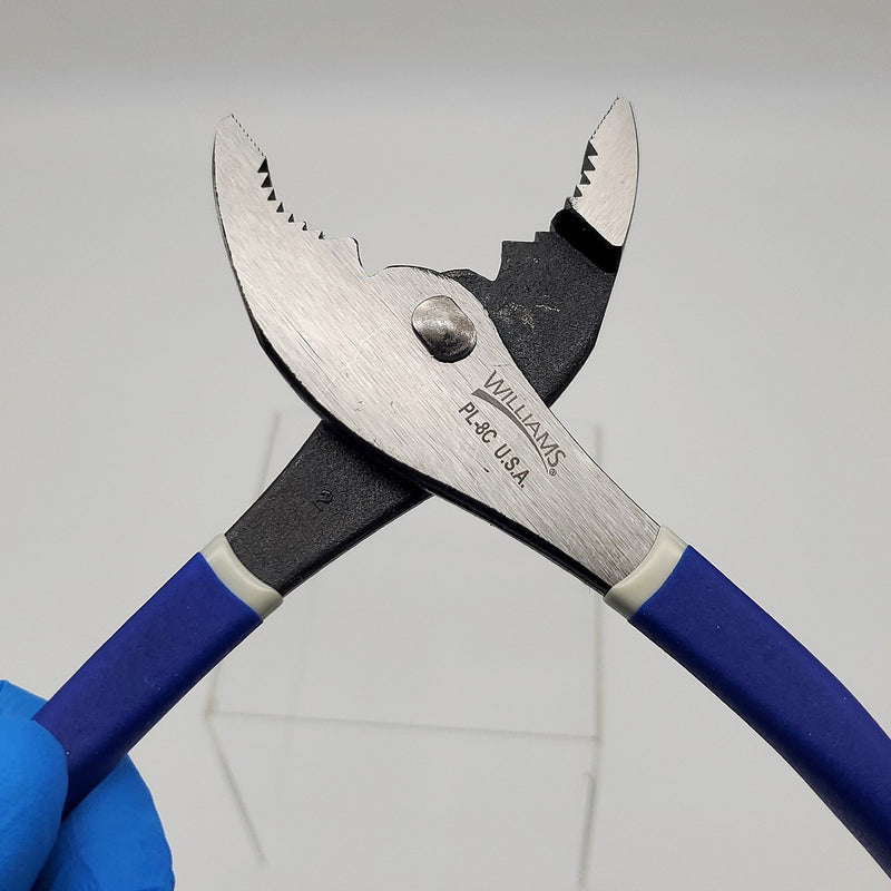 Williams Snap-On PL-8C Pliers 8 Inch Combination Slip Joint Blue Handle USA Made 3