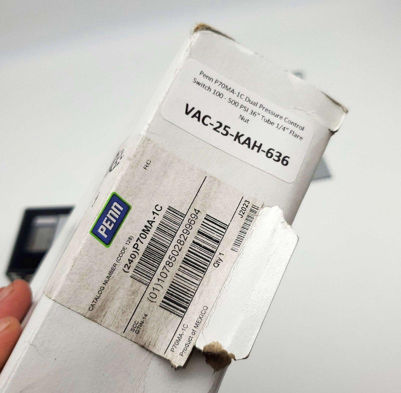 Penn P70MA-1C Dual Pressure Control Switch 100 - 500 PSI 36" Tube 1/4" Flare Nut 6